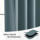 MIULEE Greyish Blue Back Tab Blackout Curtains 84 Inch Length 2 Panels Set for Living Room Bedroom Privacy, Rod Pocket/Pinch Pleat Thermal Insulated Room Darkening Pleated Light Blocking Drapes by TinyTreasures Baby Boutique