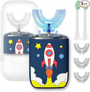 Kids U Shaped Electric Toothbrush Ultrasonic Automatic Brush with 5 Brush Head Rinse Cup 6 Clean Modes IPX7 Waterproof Whole Mouth Rechargeable Smart Timer Toothbrushes for Children Age 2-7 by TinyTreasures Baby Boutique