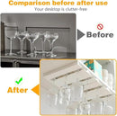Wine Glass Holder Under Shelf or Cabinet Punch-free,Wine Glass Rack Stemware Rack Glassware Drying Storage Hanger for Kitchen,Bar and Restaurant (White) by CozyNest Decor