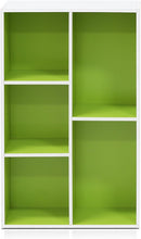 Furinno Luder Bookcase / Book / Storage , 5-Cube, White/Green by TinyTreasures Baby Boutique