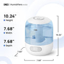 Dreo Humidifiers for Bedroom, Cool Mist Ultrasonic Humidifiers with 30Hr Runtime, Top Fill 3L Tank, Easy Clean, Humidity Sensor, Night Light for Baby, Nursery, 360° Nozzle for Plants and Home, Blue by TinyTreasures Baby Boutique