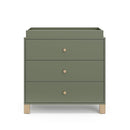 Storkcraft California 3-Drawer Chest with Removable Changing Topper (Olive with Driftwood) – GREENGUARD Gold Certified, Interlocking Drawer System, Pre-Installed Tracks, Easy Assembly by TinyTreasures Baby Boutique
