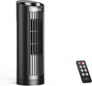Tower Fan Bladeless with 3 Speeds, 4 Mode [AI, Normal, Natural, Sleep], Table Fan 80° Oscillation, Touch Screen + Remote Control, 12H Timer, 13" Desk Fan for Bedroom Home Office Desktop-Black by CozyNest Decor