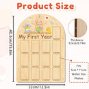 ORIGACH My First Year Baby Growth Photo Display Wood Board - 12 Months Newborn Milestones Photo Board - Neutral Baby Keepsake Frame 1st Birthday Party Nursery Decor New Mom Gift - Baby Bear & Duck by TinyTreasures Baby Boutique