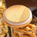 8 Pack Glass Jar with Airtight Bamboo Lid and White 132 Kichen Pantry Labels Preprinted - 21 Oz Clear Round Glass Food Storage Containers set For Tea Coffee Sugar Spice by CozyNest Decor