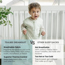 Tealbee Dreamsuit: Toddler Sleep Sack with Feet 2T 3T - 1.5 TOG Winter Baby Wearable Blanket for Walkers - Rayon made from Bamboo, Organic Cotton Sleep Bag - Seashell by TinyTreasures Baby Boutique