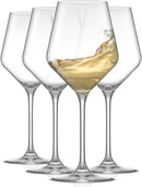 JoyJolt Layla White Wine Glasses, Set of 4 Italian Glasses, 13.5 oz Clear – Made in Europe by CozyNest Decor