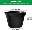 10 Inch Plastic Nursery Pots for Plants 10 Pack Plant Pots with Drainage Holes 2 Gallon Nursery Pots Perfect for Indoor Outdoor Plants Such as Herbs, Strwaberrys and Flowers, Black by GreenHaven Gardens