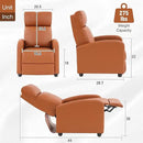 BestMassage | Recliner Chair | No Massage Function | Pu Tan | with Lumbar Support, Adjustable Push Back, Wide Armrests, Footrest & Padded Seat | Easy Assembly | for Living Room, Home Theatre by CozyNest Decor