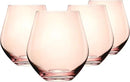 Godinger Wine Glasses, Stemless Wine Glasses, Red Wine Glasses, Drinking Glasses, European Made Stemless Wine Glass - Blush, 17oz, Set of 4 by CozyNest Decor
