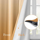 HOMEIDEAS Gold Ombre Blackout Curtains 52 X 63 Inch Length Gradient Room Darkening Thermal Insulated Energy Saving Grommet 2 Panels Window Drapes for Living Room, Bedroom by TinyTreasures Baby Boutique