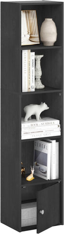 Furinno Luder Shelf Bookcase with 1 Door Storage Cabinet, Blackwood by TinyTreasures Baby Boutique