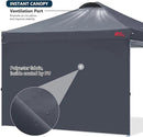MASTERCANOPY Durable Pop-up Canopy Tent with 1 Sidewall (10'x10',Dark Gray) by GreenHaven Gardens