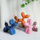 Vilead Resin Balloon Dog Statue with Checkered Pattern,Modern Home Decoration Trendy Animal Art Ornaments,Collection Figurine Bedroom Living Room Office Desktop Sculpture by CozyNest Decor
