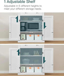 usikey 72” Pantry Cabinet, Tall Kitchen Storage Cabinet with 4 Doors and 1 Drawer, Cupboard with 6 Hanging Shelves and Adjustable Shelves for Kitchen, Dining Room, Living Room, White by CozyNest Decor