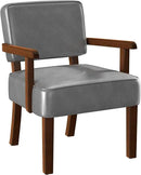 PU Leather Accent Chair, Oversized Living Room Chairs with Soft Seat and Armrests, Armchair for Bedroom, Dinning, Reading, Waiting Rooms by CozyNest Decor