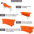 IVAPUPU 4FT Table Cloth for Rectangular Fitted Events Stretch Orange Table Covers Washable Cover Spandex Tablecloth Protector for Party, Wedding, Cocktail, Banquet, Festival by CozyNest Decor