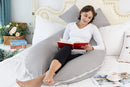 Meiz Pregnancy Pillows for Sleeping, Full Body Pregnancy Pillow with 300TC Comfy Pillowcase & Microfiber Inner Cover- for Back Support - 65 Inch (Grey) by TinyTreasures Baby Boutique