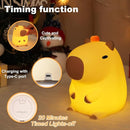 Capybara Little Night Light for Kids, Portable USB Rechargeable Animal Lamps Touch Control Lamp, Silicone Night Light with Timing Function,Children's Christmas Gifts by TinyTreasures Baby Boutique