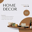 joelsantiques - 60 Inch Wooden Floating Shelves for Wall - 60x9x2 in - Made of Natural Wood - Long Heavy Duty Rustic Wall Shelves for Bedroom - Perfect for Living Room, Kitchen - Medium Brown by CozyNest Decor
