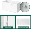 White Steel Planter Outdoor Indoor Planter Box Galvanized Steel Metal Large Planters Rectangular Flower Pot 31.5 In L x 16 In W x 16 In H Modern Commercial Residential for Trees Patio Deck Yard Garden by CozyNest Decor