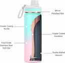 DRINCO Stainless Steel Water Bottle Spout Lid Vacuum Insulated Double Wall Water Bottle Wide Mouth (40oz 32oz 22oz 18oz 14oz) Leak Proof Keeps Cold or Hot (22 oz, 22oz Macaron) by CozyNest Decor