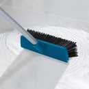 Stiff Bristle Deck Brushes for Scrubbing Heavy Duty with Rubber Scrape Squeegee, 55” Long Handle Scrub Brush for Bathroom Shower Carpet Outdoor Floor Cleaning (Head Size: 10.8”) by CozyNest Decor