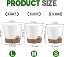 Indoor Outdoor Plant Pots- Self Watering Planters with Drainage Holes and Saucers, 9,8, 7.5 Inches, 3 Pots (Snow) by GreenHaven Gardens
