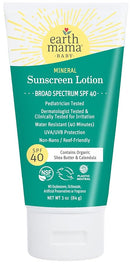 Earth Mama Baby Mineral Sunscreen Lotion SPF 40 | Non-Nano Zinc, Natural Water Resistant Sun Cream for Babies, Kids & Adults, 3-Ounce by TinyTreasures Baby Boutique