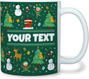 Personalized Mug for Kids - Christmas - Custom Name/Text, Ceramic Hot Chocolate/Cocoa/Coffee Cup for Boys/Girls, Holiday/Birthday Gift - 11 oz, White Handle by TinyTreasures Baby Boutique