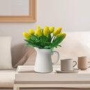 15pcs Artificial Tulips Flowers, Fake Tulips Real Touch, Faux Latex Bouquets, for Party Wedding Home Room Decoration (Yellow) by CozyNest Decor