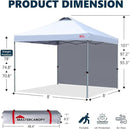 MASTERCANOPY Durable Pop-up Canopy Tent with 1 Sidewall (8'x8',White) by GreenHaven Gardens