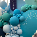 130pcs Peacock Blue Balloons Different Sizes 18" 12" 10" 5" Teal Blue Latex Balloon Garland Arch Kit for Birthday Baby Shower Graduation Wedding Gender Reveal Anniversary Party Decorations by CozyNest Decor