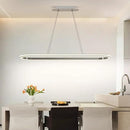 Island Lights, Linear Pendant Light LED Dimmable Hanging Light Fixture, 3000K-6000K with Remote Control,Chandeliers for Dining Room‎(Silver,43.3IN) by CozyNest Decor