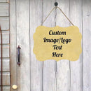 Personalized Wooden Welcome Sign Front Door Decor - Customized Image/Text Hanging Sign for Home Office - Farmhouse Decorations 11.2 * 8 Inch by CozyNest Decor