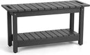 35" Shower Bench, Waterproof Poly Lumber Shower Stool for Shaving Legs, Shower Chair Seat Holds up to 400lbs, Bathroom Bench for Inside Shower, Non-Slip (Grey) by TinyTreasures Baby Boutique