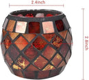 Votive Candle Holder Tea Lights - Glass Candle Holders, Mosaic Tealight Candle Holder, Candle Jar Cup for Wedding Centerpiece Party Table Decorations, Valentines Day Decor by CozyNest Decor