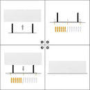 HOOBRO Floating Shelves for Wall, Wall Mounted Shelf Set of 2, 23.6" Hanging Shelf with Invisible Brackets, for Wall in Bathroom, Bedroom, Toilet, Kitchen, Living Room, Office, White WT60BJ01 by CozyNest Decor