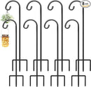 Gtongoko 8 Pack Shepherds Hooks for Outdoor 32 Inch Garden Hooks for Hanging Plants, Lanterns, Bird Feeders, Solar Lights, Mason Jars, Weddings Decor, Adjustable, Matte Black by GreenHaven Gardens