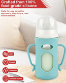 Silicone Sleeves with Handles for Pigeon Glass Bottle, 3 Pack Anti Breakage Baby Bottle Holder, 8.1oz by TinyTreasures Baby Boutique