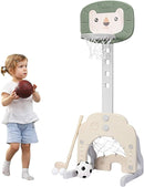 Costzon Kids Basketball Hoop, Toddler Sports Activity Center w/ 5 Adjustable Height Levels, Basketball Soccer Golf Game Set, Indoor Outdoor Basketball Hoop Set Gift for Baby Infant by TinyTreasures Baby Boutique