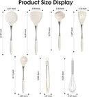 Premium White Silicone Cooking Utensils Set-Non-Toxic, Heat Resistant, BPA Free Kitchen Utensils Set with Spatula, Spoon, Whisk & Tongs-Non-Stick& Dishwasher Safe for Nonstick Cookware by CozyNest Decor