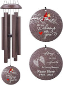 Personalized Sympathy Wind Chimes, Cardinal Wind Chimes, Wind Chime for Loss of Loved Father/Mother/Lover, Commemorative Sympathy Bereavement Gifts for Condolences/Funeral by CozyNest Decor