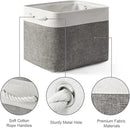 TcaFmac Organization and Storage Basket for Organizing - 16x12x12 inch Large 2 Pack Collapsible Storage Bins for Shelves, Fabric Storage Cubes for Box Closet Cloth Toy Books Kids (White & Grey) by CozyNest Decor