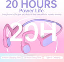 Kids Headphones, Bluetooth 5.2 Air Conduction Open Ear Headphones, 85dB Volume Limiting, Stereo Sound with Mic, IPX5 Waterproof, 20H Playtime, Perfect for School and Outdoor-Pink by TinyTreasures Baby Boutique