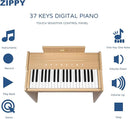 ZIPPY Kids Piano Keyboard, 37 Keys Digital Piano for Kids, Touch Sensitive Control Panel, Built-in Songs, Volume Adjustable, Music Educational Instrument, Wood Piano for 3+ Girls and Boys (Oak Plus) by TinyTreasures Baby Boutique