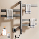 ENZE Smart Rotating Heated Towel Rack for Bathroom, Wall-Mounted Electric Towel Dryer with Swivel Bars, Smart Timer, Low Carbon Steel, IPX5, Plug-in/Hardwired, Towel Warmer with Wi-Fi App Control by TinyTreasures Baby Boutique