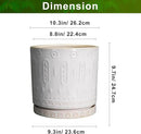 Ceramic Planter Pot - 10 Inch Plant Pot for Indoor Outdoor Plants Round Large Flower Pot with Drainage Holes and Saucer for Home Garden Patio Decor White by GreenHaven Gardens