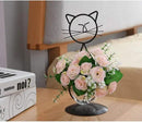 Marbrasse Desktop Glass Planter Vase Holder, Modern Creative Cat Plant Terrarium Metal Stand for Hydroponics Plants Home Garden Wedding Decoration Outdoor Planter Ideas (Style 2) by CozyNest Decor