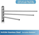 Bathroom Towel Rack JSVER 3 Arms Extended Towel Holder, Swivel Towel Bar, SUS304 Stainless Steel Space Saving Towel Racks for Bathroom, Kitchen by CozyNest Decor